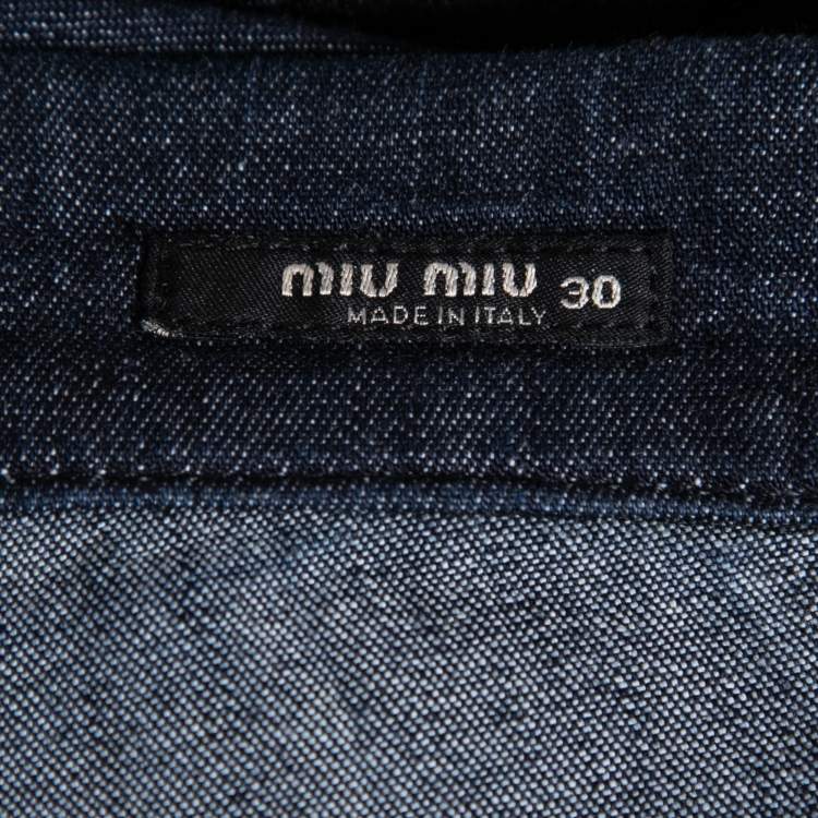 Pre Owned Miu Miu Blue Denim Slim Fit Jeans M Waist 34"