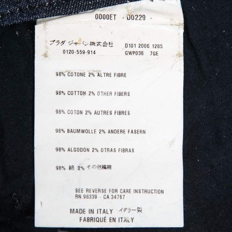 Pre Owned Miu Miu Blue Denim Slim Fit Jeans M Waist 34"