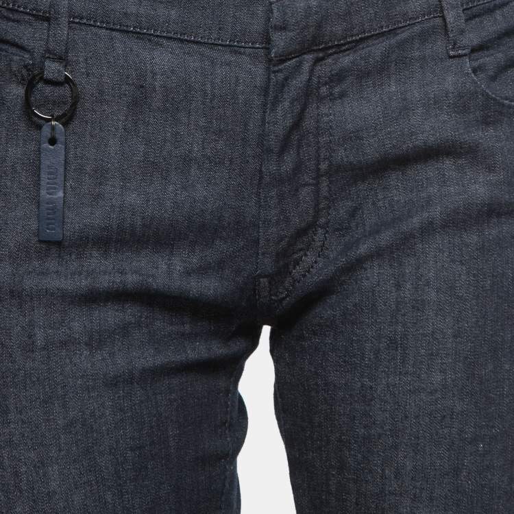 Pre Owned Miu Miu Blue Denim Slim Fit Jeans M Waist 34"