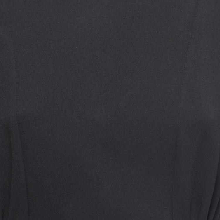 Pre Owned Miu Miu Black Crepe Sleeveless Flared Short Dress M
