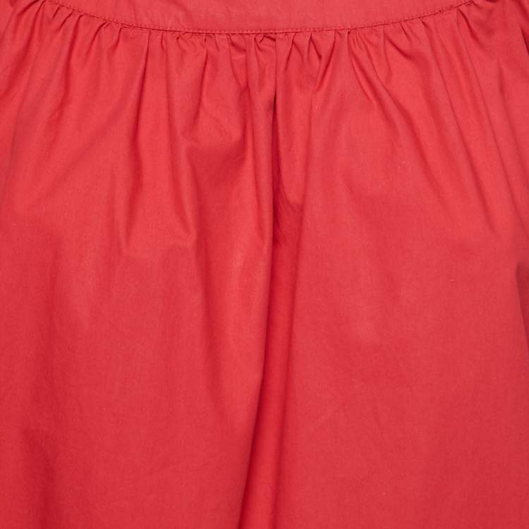 Pre Owned Miu Miu Red Cotton Top S
