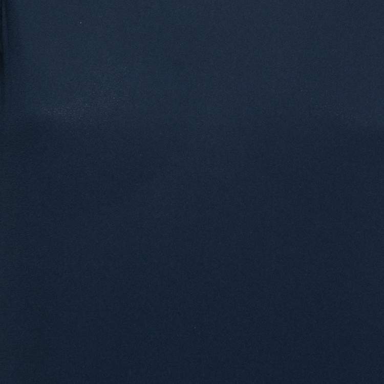 Pre Owned Miu Miu Navy Blue Crepe Ruffle Sleeve Short Dress M