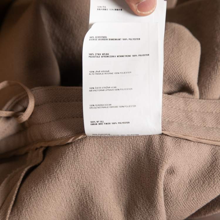 Pre Owned Miu Miu Beige Wool Flared Mini Skirt S