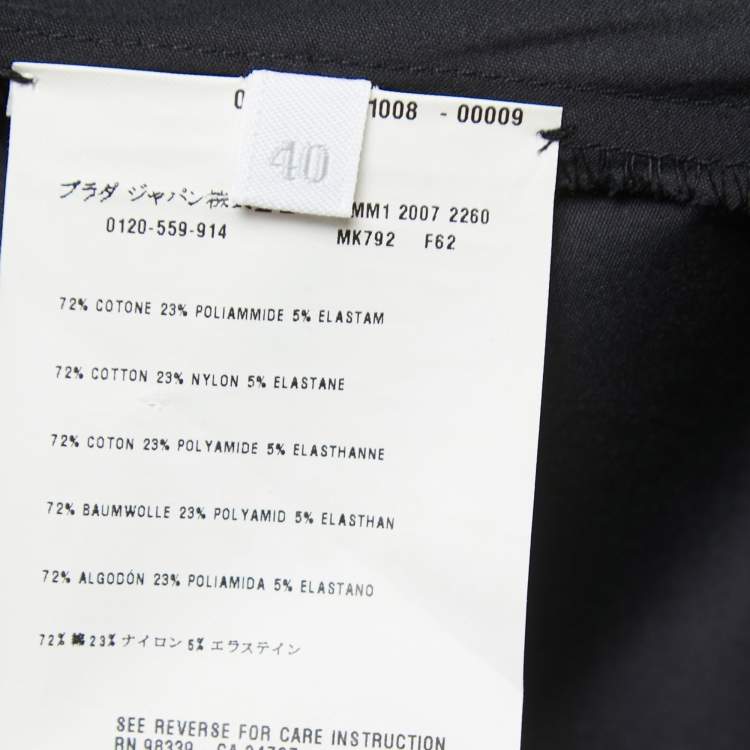 Pre Owned Miu Miu Black Cotton Blend Half Sleeve Button Front Shirt S