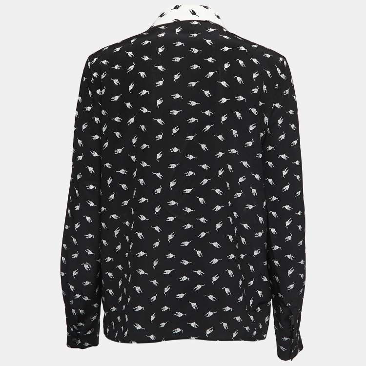 Miu miu discount cat print blouse