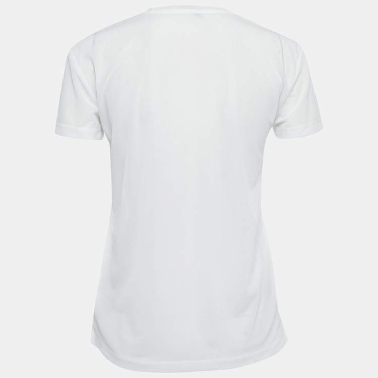 Pre Owned Miu Miu White Synthetic Crew Neck Short Sleeve T-Shirt M