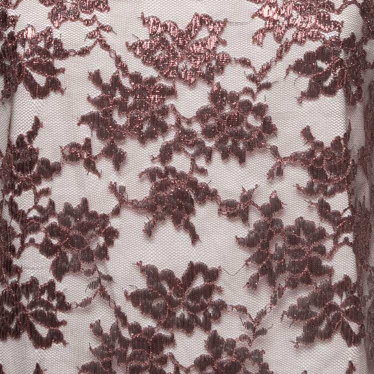 Pre Owned Miu Miu White Cotton Knit Lace Detail T-Shirt L