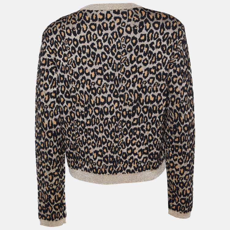 Miu miu outlet leopard cardigan