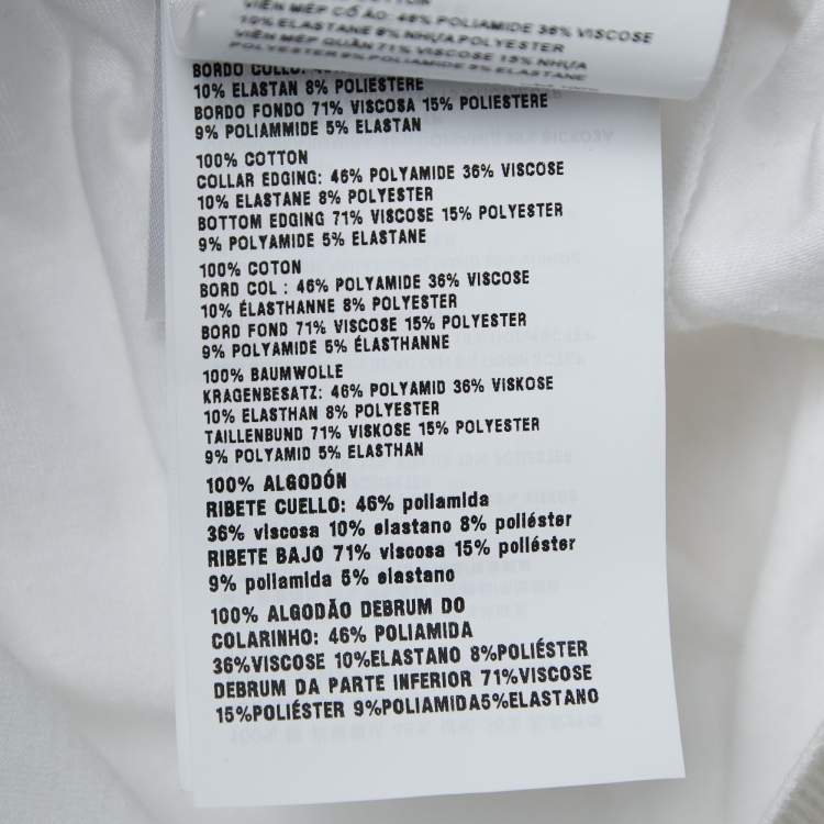 Pre Owned Miu Miu White Cotton Logo Patch Crop T-Shirt XS