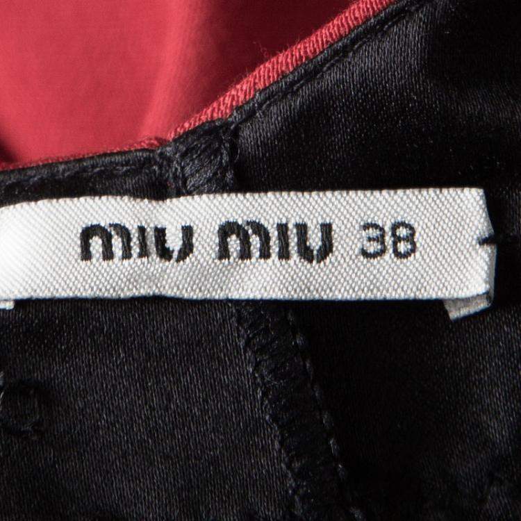 Pre Owned Miu Miu Red Wool Fit And Flare Dress S