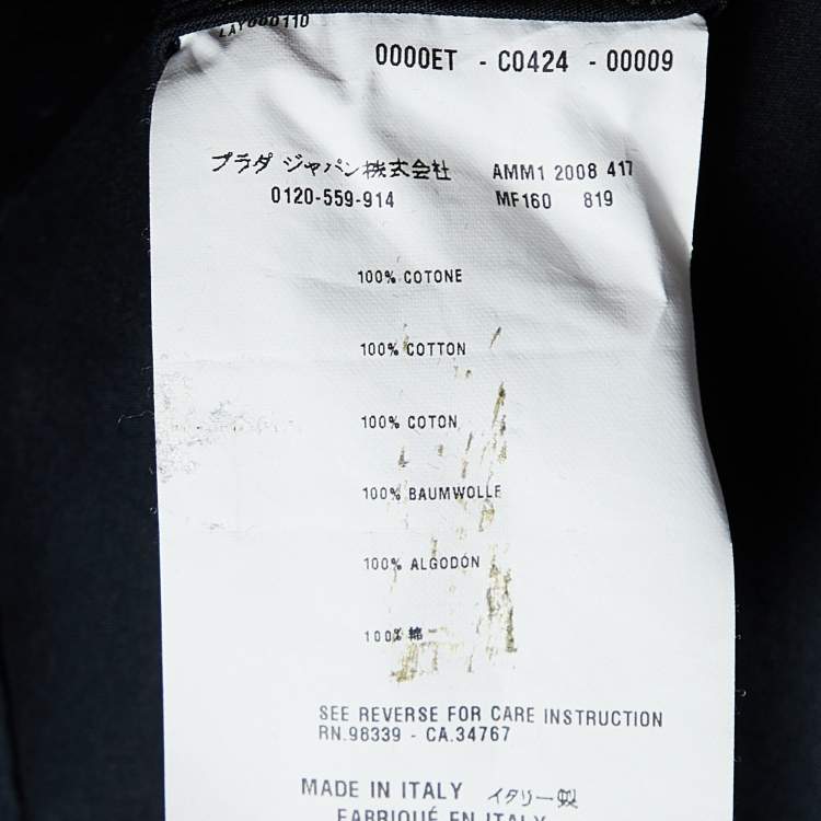 Pre Owned Miu Miu Black Cotton Bow Neck Detail Mini Dress S