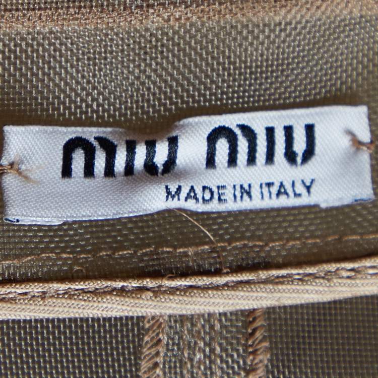 Pre Owned Miu Miu Beige Mesh Button Front Long Jacket M