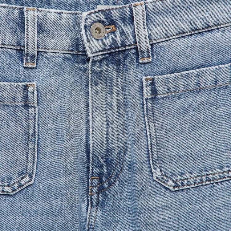 Pre Owned Miu Miu Blue Washed Denim Flared Jeans S Waist 24"