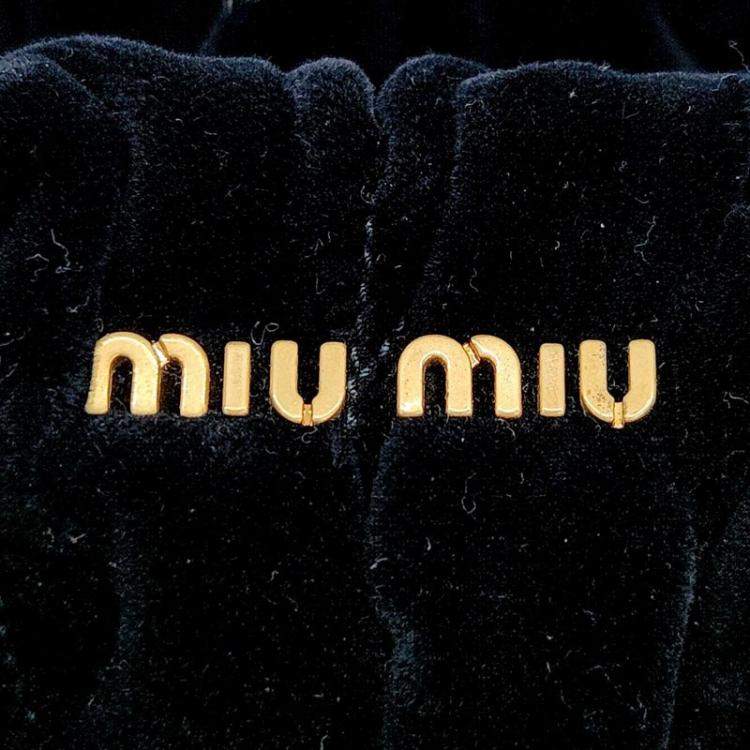 Pre Owned Miu Miu Black Velvet Shoulder Bag 