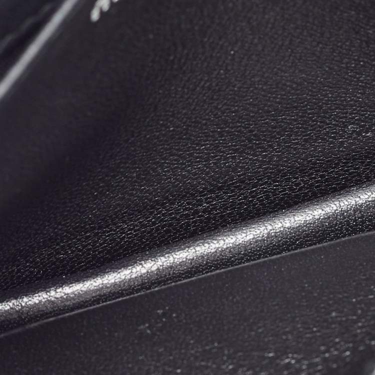 Pre Owned Miu Miu Black Matelasse Leather Business Card Holder