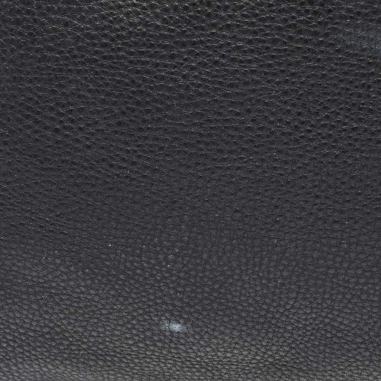 Pre Owned Miu Miu Black Soft Leather Double Zip Tote