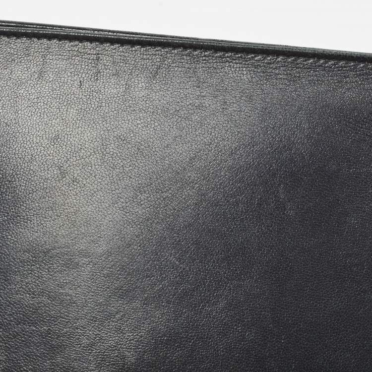 Pre Owned Miu Miu Black Matelassé Leather Chain Clutch Bag