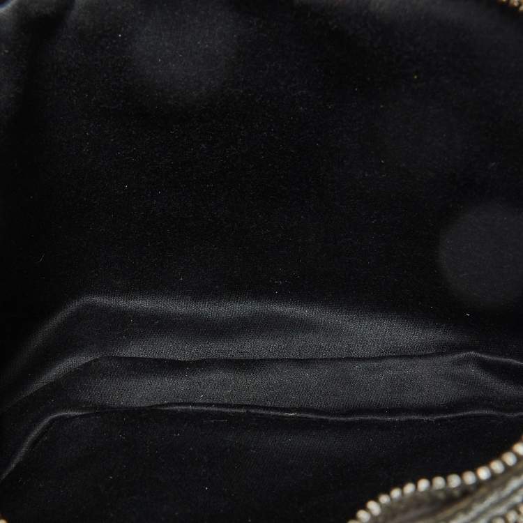 Pre Owned Miu Miu Silver Matelassé Leather Double Zip Crossbody Bag