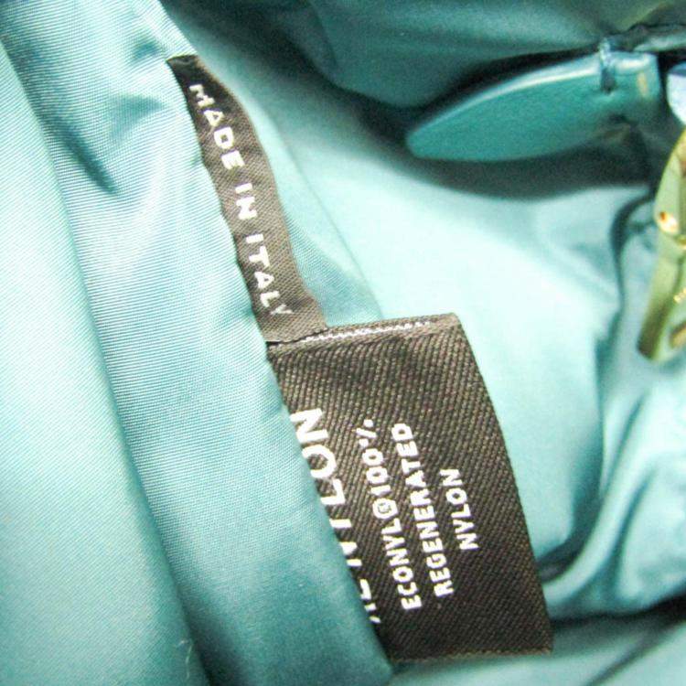 Pre Owned Miu Miu Green Leather Logo Chain Shoulder Bag