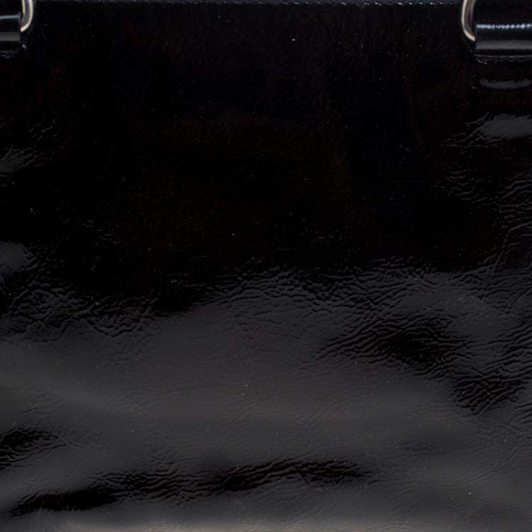 Pre Owned Miu Miu Black Patent Leather Tote