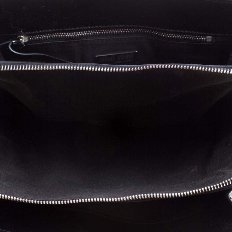 Pre Owned Miu Miu Black Patent Leather Tote