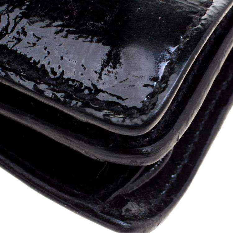 Pre Owned Miu Miu Black Patent Leather Tote