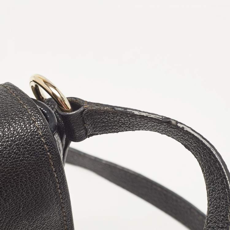 Pre Owned Miu Miu Black Madras Leather Flap Shoulder Bag