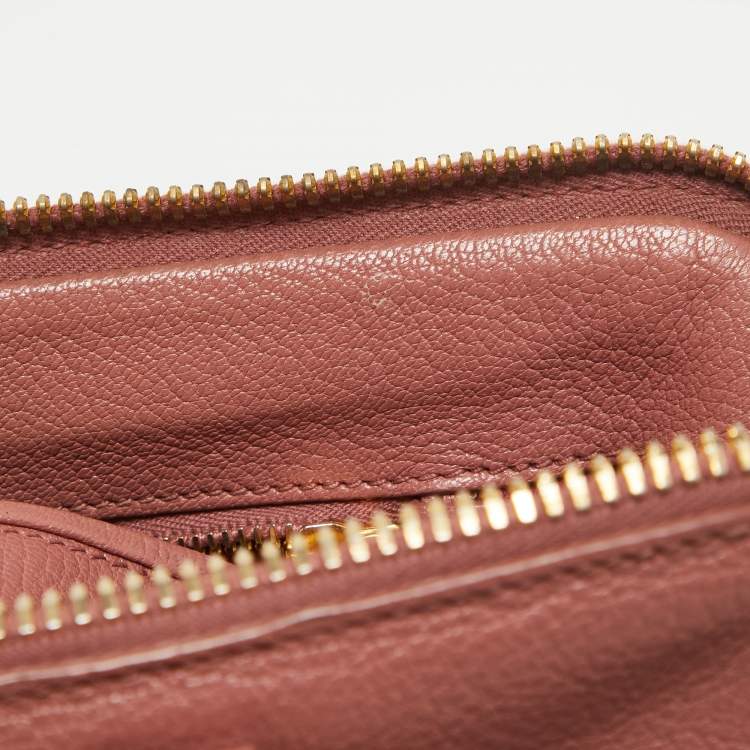 Pre Owned Miu Miu Old Rose Madras Leather Satchel