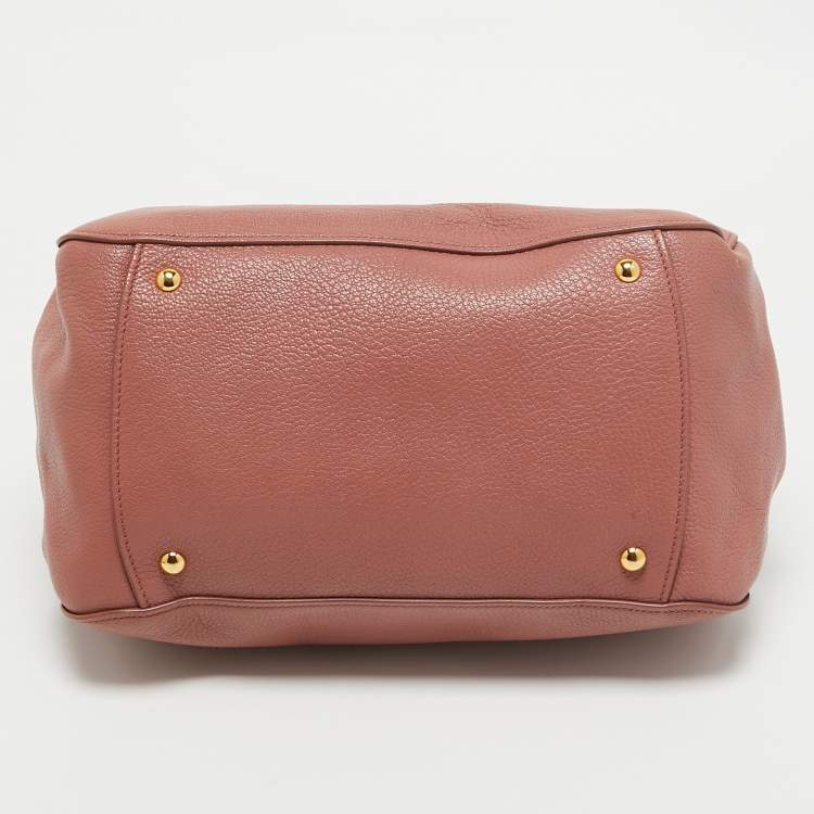 Pre Owned Miu Miu Old Rose Madras Leather Satchel