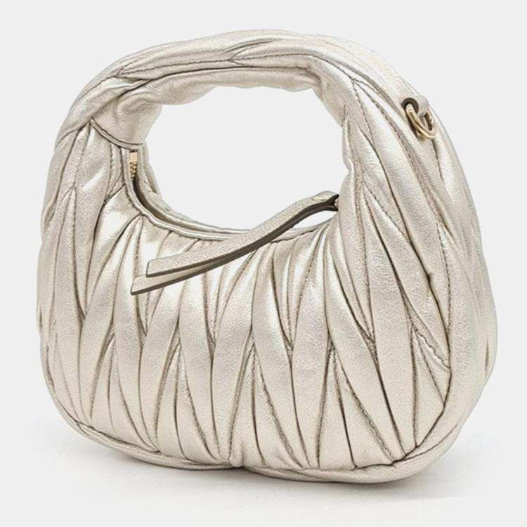 Pre Owned Miu Miu Wander Matrace Hobo Bag Mini