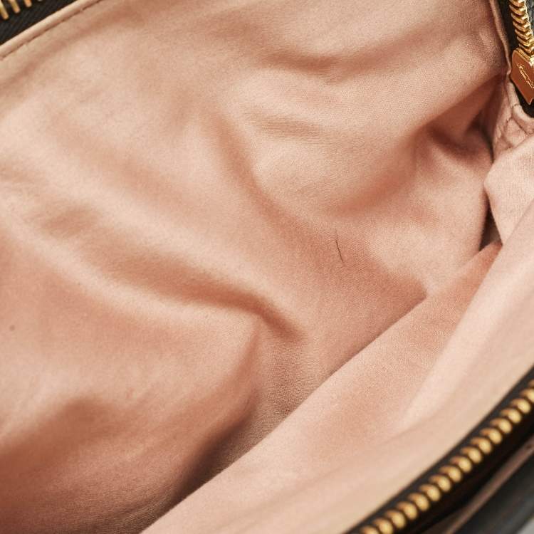 Pre Owned Miu Miu Black Leather Middle Zip Tote