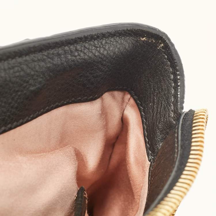 Pre Owned Miu Miu Black Leather Middle Zip Tote