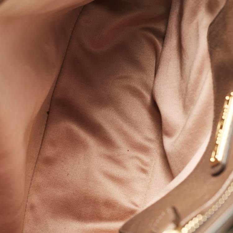 Pre Owned Miu Miu Brown/Beige Madras Leather Bicolor Tote