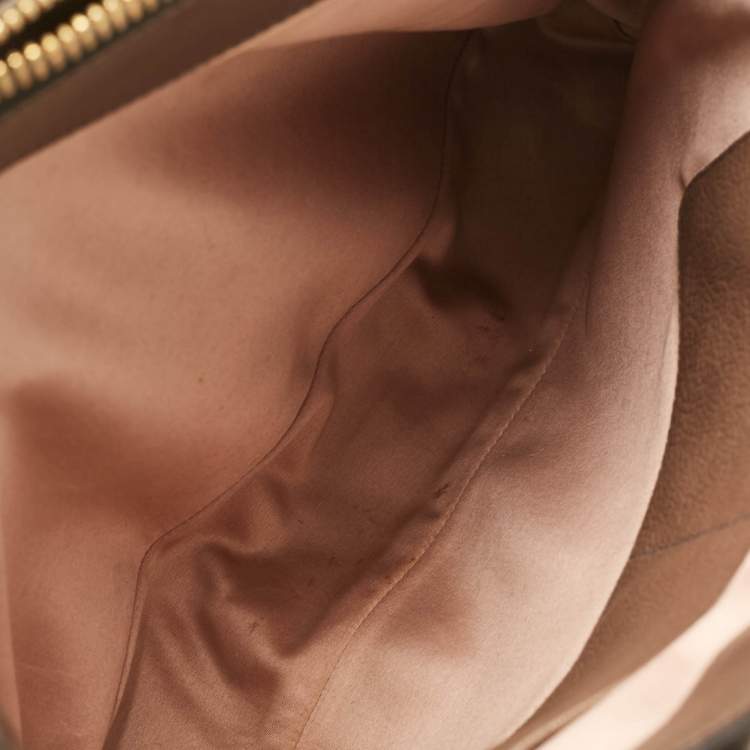 Pre Owned Miu Miu Brown/Beige Madras Leather Bicolor Tote