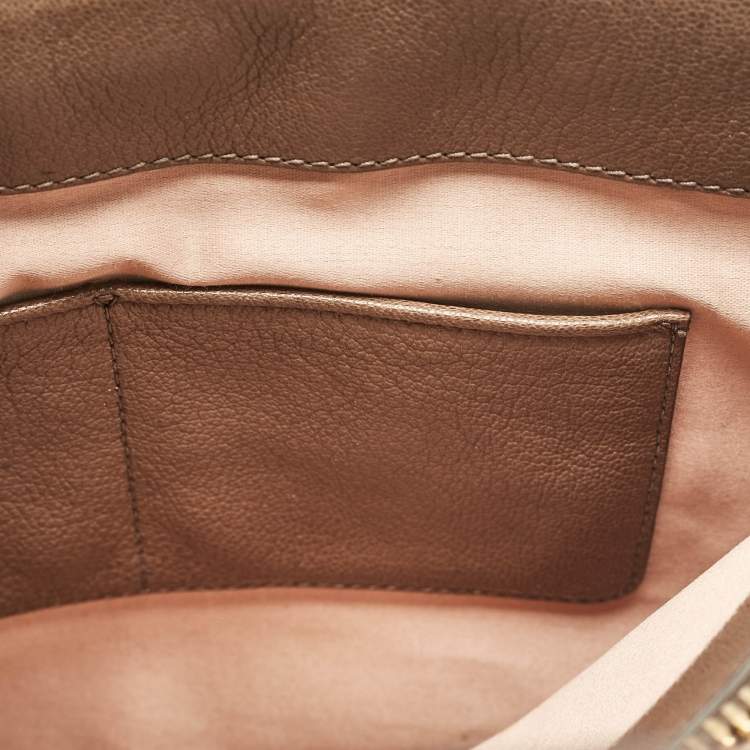 Pre Owned Miu Miu Brown/Beige Madras Leather Bicolor Tote