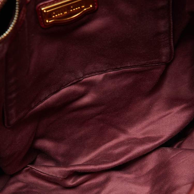Pre Owned Miu Miu Rust Red Leather Bow Tote