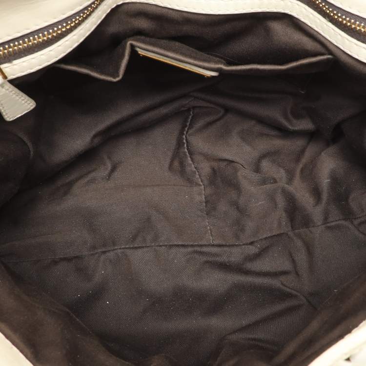 Pre Owned Miu Miu Beige Matelassé Leather Coffer Hobo