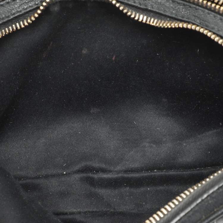 Pre Owned Miu Miu Black Matelasse Leather Camera Crossbody Bag