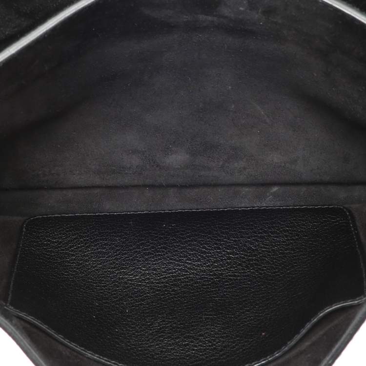 Pre Owned Miu Miu Black Leather Push Lock Top Handle Bag