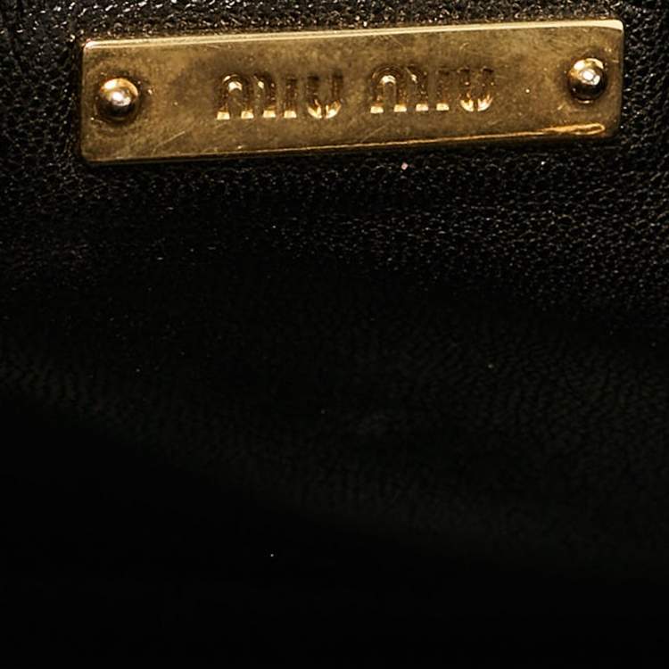 Pre Owned Miu Miu Red/White Leather Biker Dome Satchel