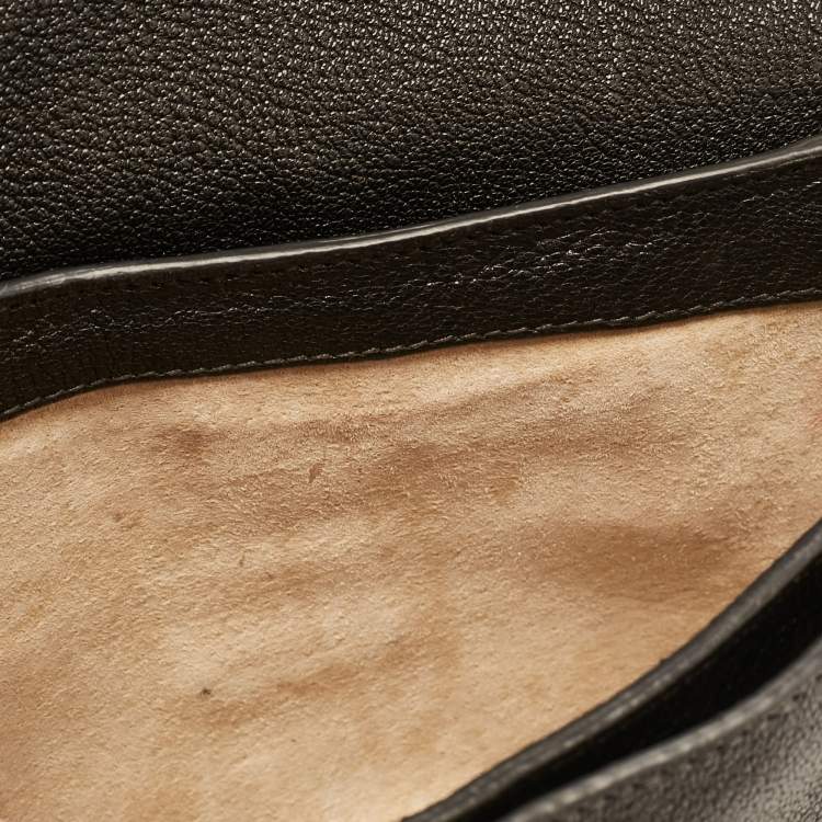 Pre Owned Miu Miu Black Leather Pushlock Flap Crossbody Bag