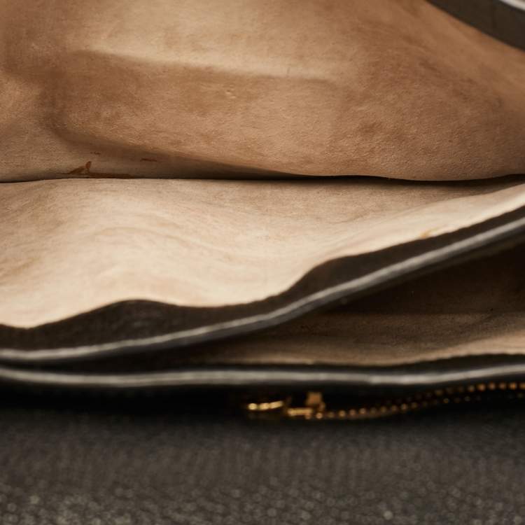 Pre Owned Miu Miu Black Leather Pushlock Flap Crossbody Bag