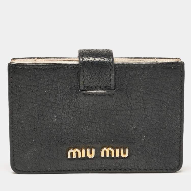 Pre Owned Miu Miu Multicolor Leather Accordion Card Holder