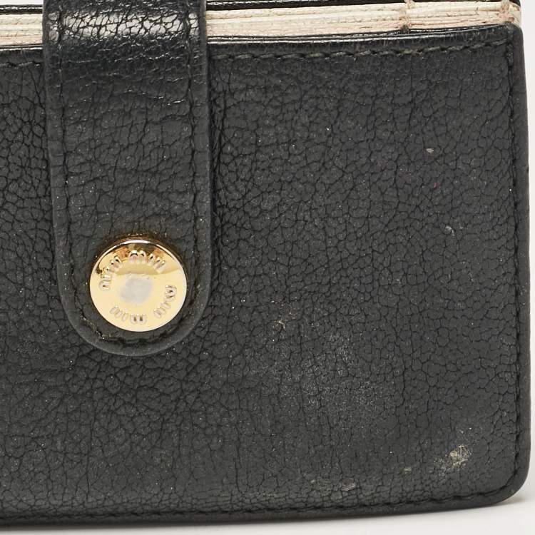 Pre Owned Miu Miu Multicolor Leather Accordion Card Holder