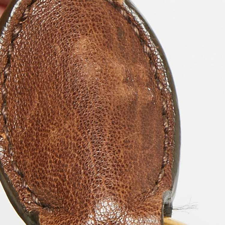 Pre Owned Miu Miu Dark Brown matelasse Leather Studded Hobo