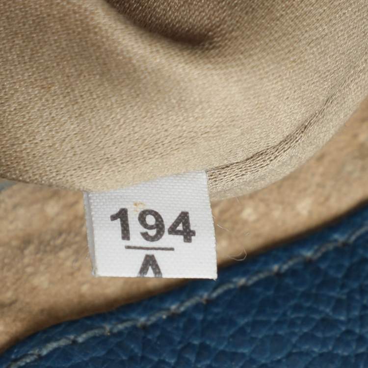 Pre Owned Miu Miu Blue Madras Leather Pushlock Tote