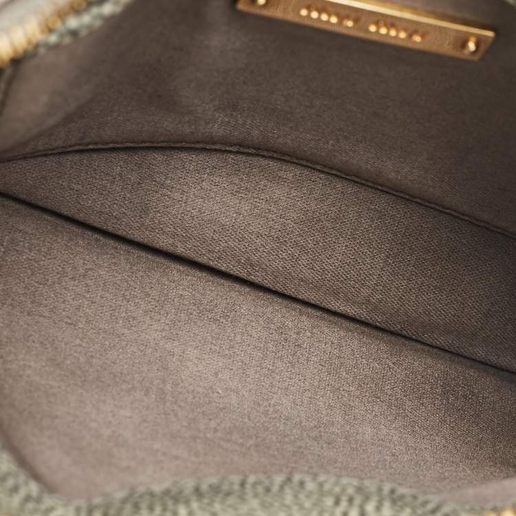 Pre Owned Miu Miu Blue/White Stingray Wristlet Pouch Clutch