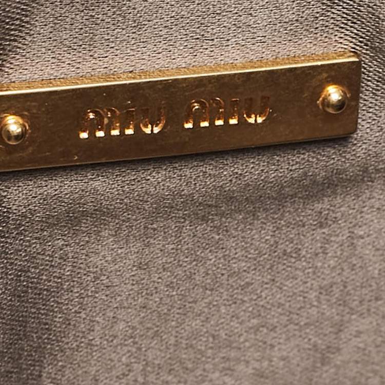 Pre Owned Miu Miu Blue/White Stingray Wristlet Pouch Clutch