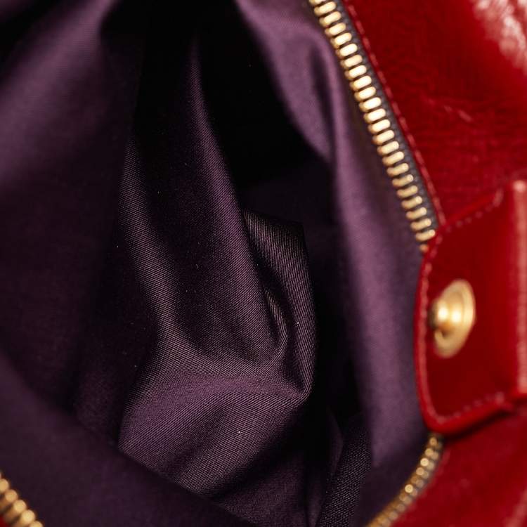 Pre Owned Miu Miu Red Matelasse patent Leather Shopper Tote