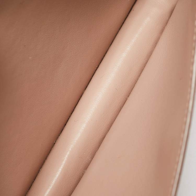 Pre Owned Miu Miu Beige Croc Embossed Leather Phone Wallet Crossbody Bag